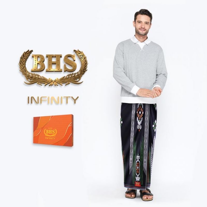 Sarung BHS Infinity Gold Motif V32 PKC Hitam Hijau