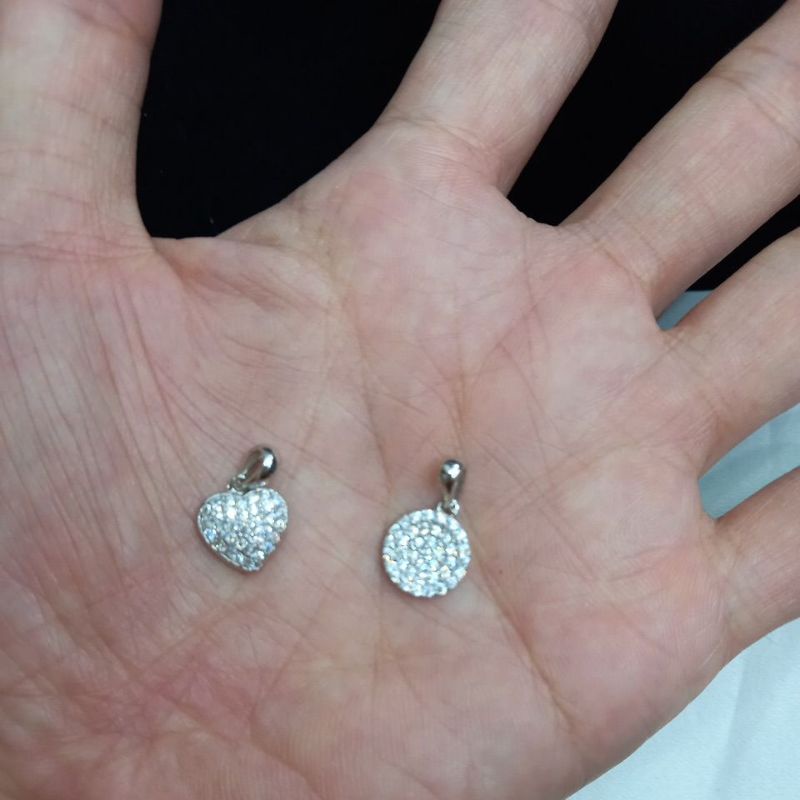 liontin perak asli 925 krum emas putih