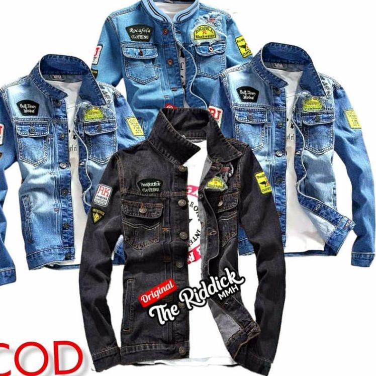 jaket jeans pria emblem denim the riddick x urban (KODE 2999)