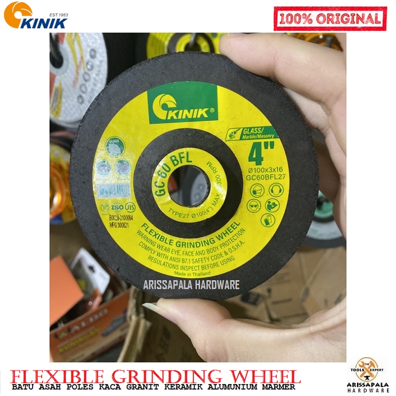 KINIK Batu Gerinda Asah Poles Kaca Keramik Marmer Alumunium Flexible Grinding Wheel
