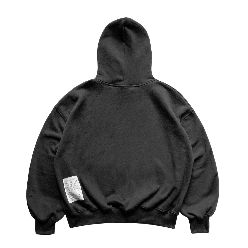 YESZY.MFG Boxy Fit Black Noir Hoodie (375 GSM)