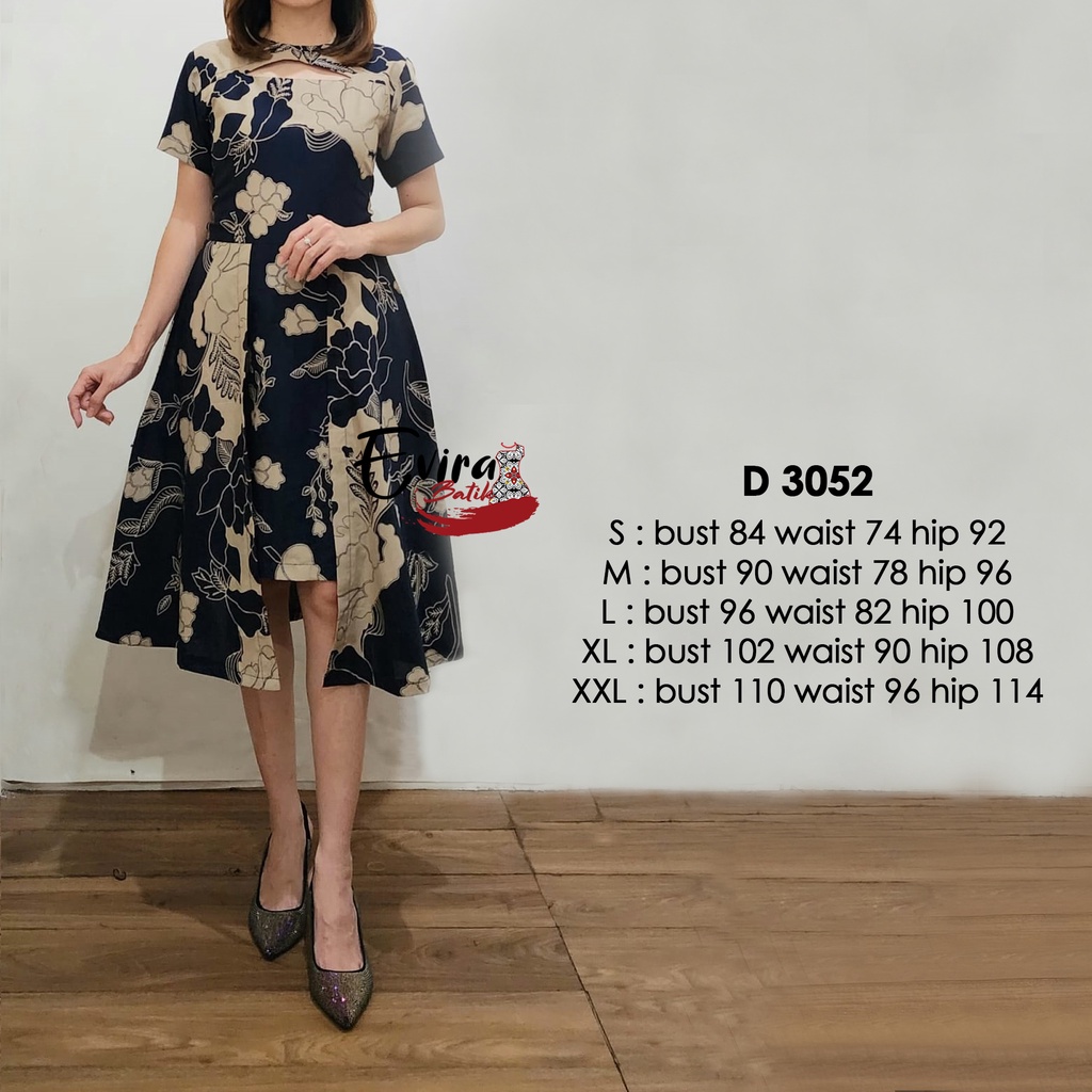 Dress Batik Wanita Modern / Fashion Batik / Dress Batik Kondangan / Wisuda / Baju Batik Couple Kode 