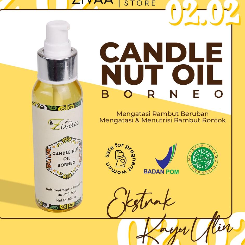 ♣ ZIVAA CANDLE NUT OIL BORNEO PENGHILANG UBAN/ANTI UBAN/PENGHITAM RAMBUT UBAN PERMANEN ✸