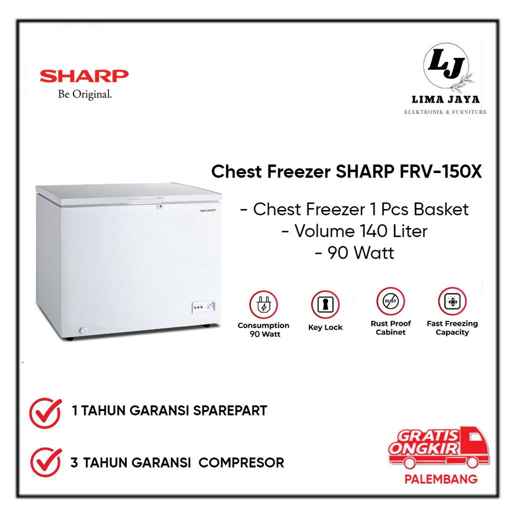 Chest Freezer SHARP FRV-150X Freezer Box Lemari Pembeku Sharp