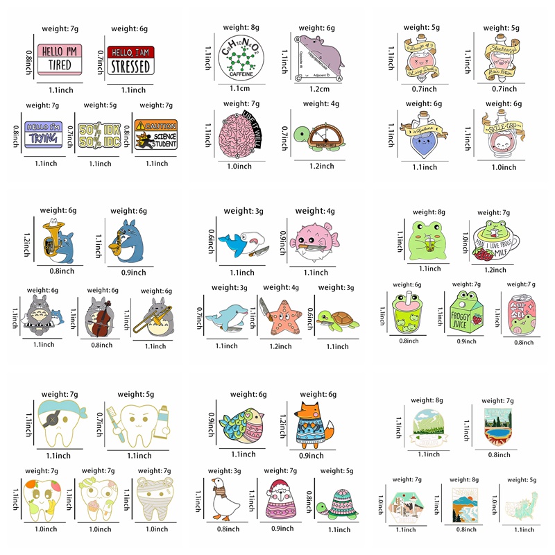3-7 Pcs/Set Kartun Hewan Enamel Pin Gigi Lucu Totoro Kodok Adventure Bros Kerah Pin Lencana Tanaman Kreatif Perhiasan Hadiah Untuk Anak