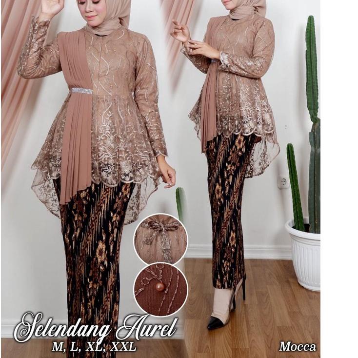 ➭ ADE> SET KEBAYA BLOUSE SELENDANG AUREL - MODEL KEBAYA TERLARIS 2023 - BAJU PESTA DAN WISUDA MODERN