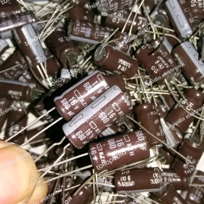 kapasitor nippon 680uf 16v elko elco capasitor 680 uf 16 v capacitor