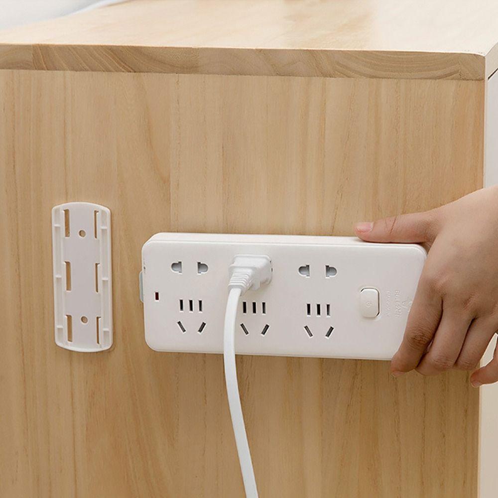 POPULAR Holder Colokan Removable Kitchen Board Socket Desktop Organizer Gantungan Dinding Kabel Fixer Rak Menandai Steker Gratis