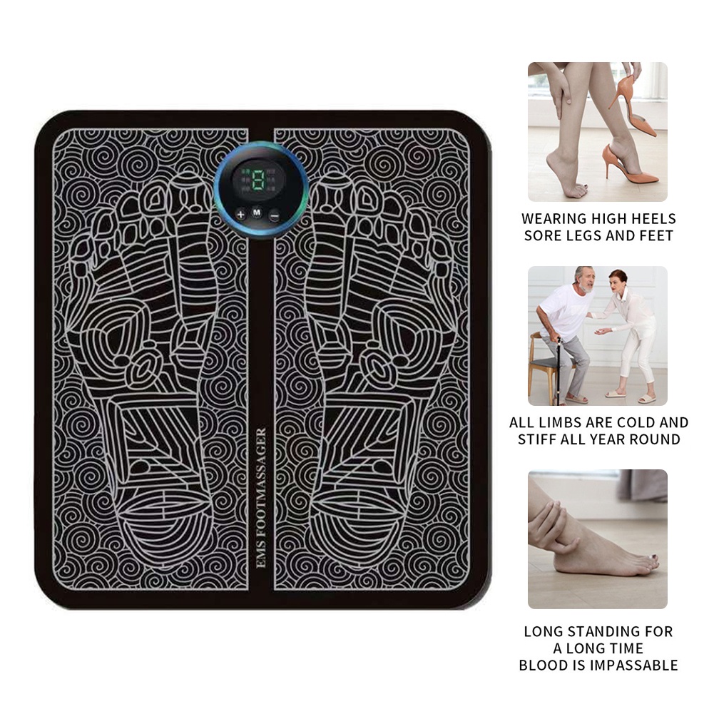 Foot Massage Mat Jepang Pijat Kaki Akupuntur Pengisian Meningkatkan Sirkulasi Darah Meredakan Sakit USB Rechargeable