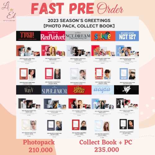 2023 SM Artists Season's Greetings Merchandise MD (Photopack, Collect Book & PC) TVXQ Super Junior S