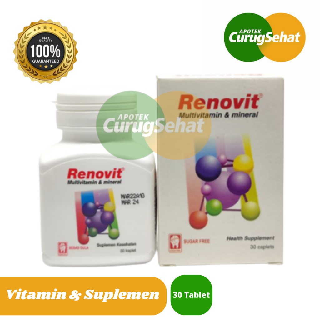 Renovit Dan Renovit Gold MultiVitamin Suplemen Vitamin(30 Kaplet)