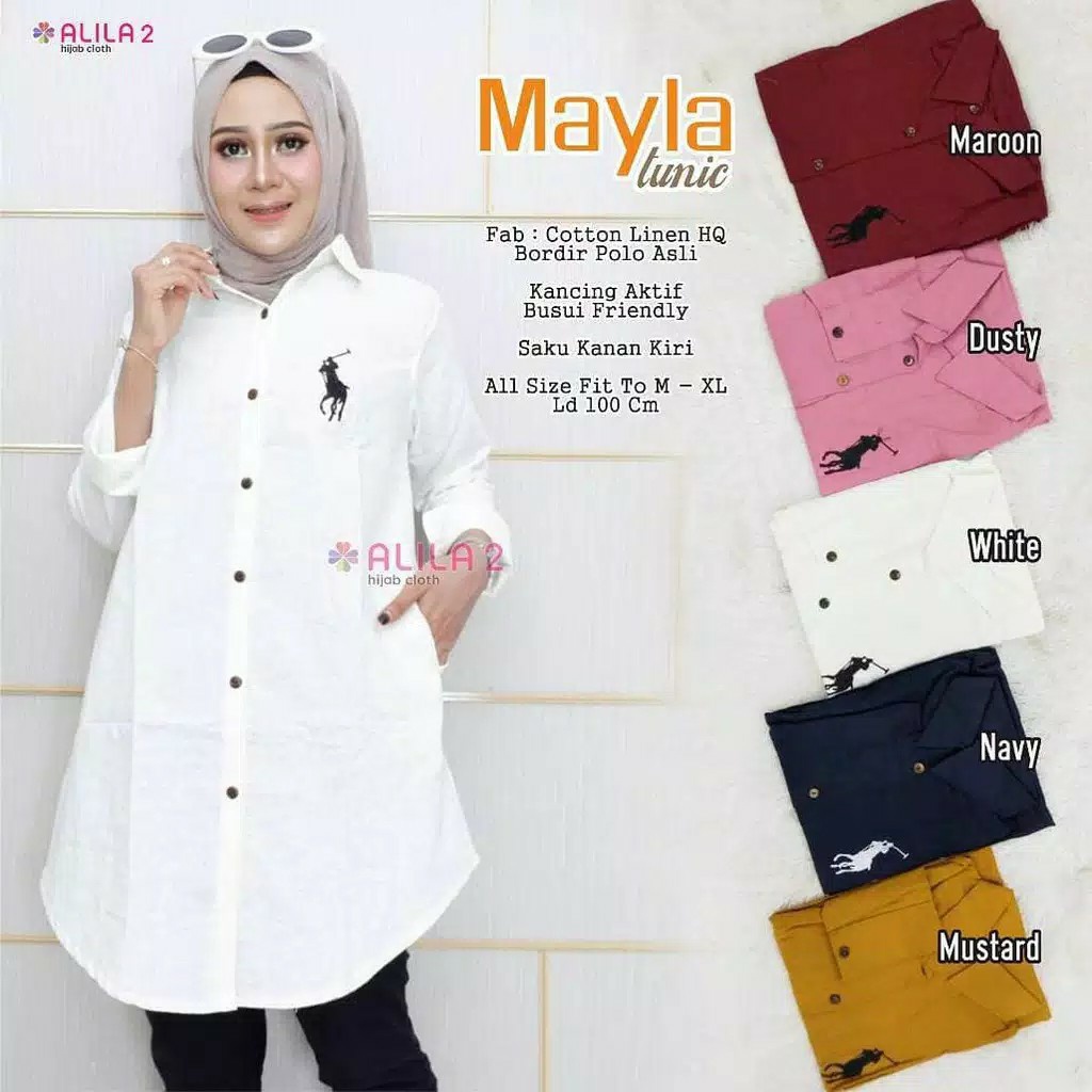 Kemeja Wanita Tunik Putih Pakai Saku Casual Kekinian Remaja Korea Outfit Ootd Pakaian Perempuan Dewa