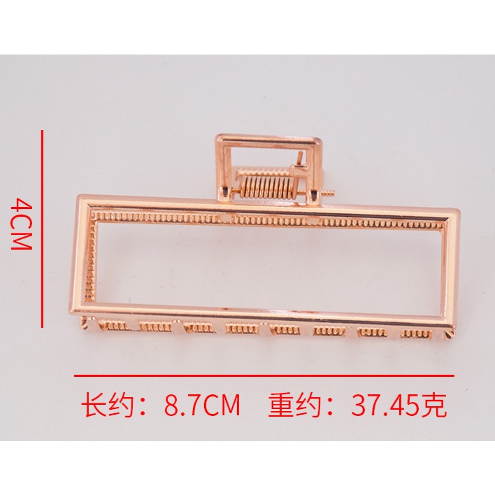 Jepit Rambut Bentuk Geometrik Persegi Besar Bahan Logam Gaya Retro Eropa Amerika Untuk Mandi
