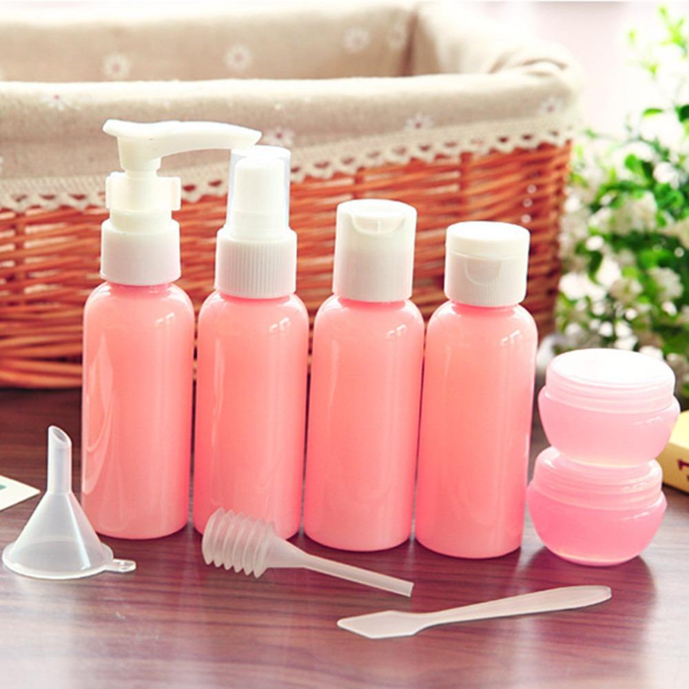 R-FLOWER Botol Travel Set Bening/Pink Plastik Travel Supply Hand Luggage Pressing Spray Bottle