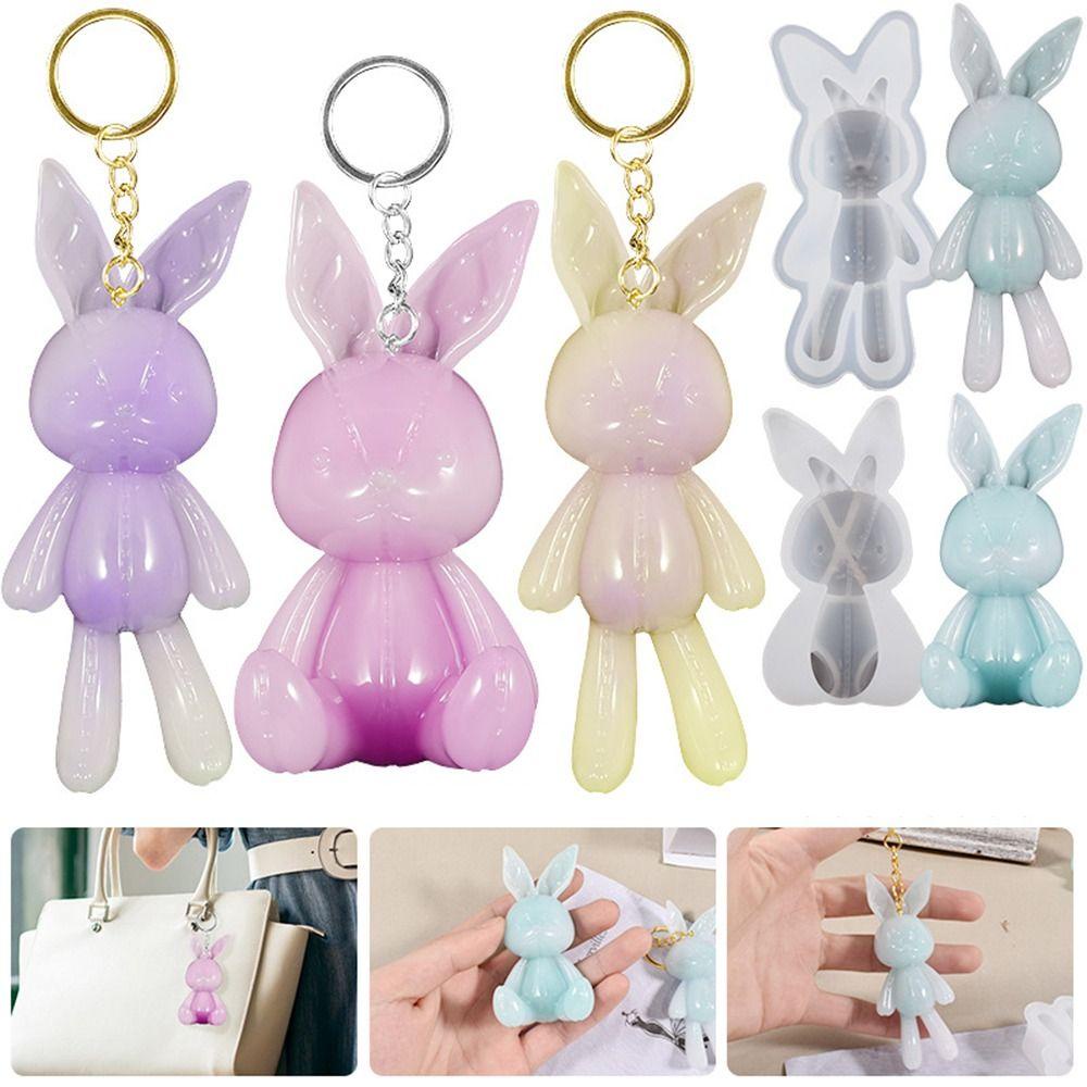 Solighter Kelinci Bunny Perhiasan Alat DIY Craft Cetakan Kue Epoxy Resin Resin Cetakan Gantungan Kunci Cetakan