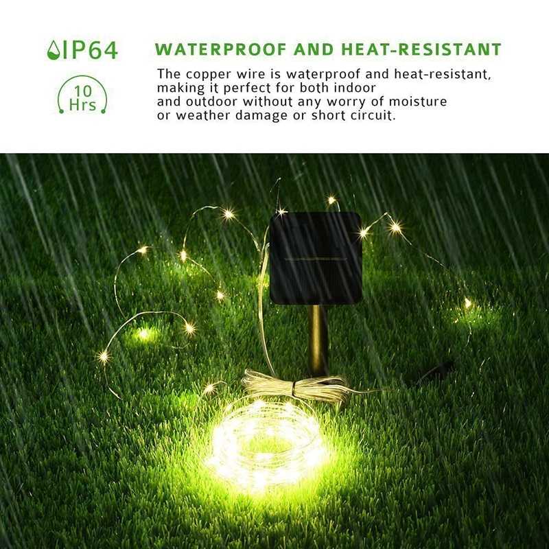 (BISA COD) FTIHSHP LED Lampu Hias String Lights Waterproof 100 LED with Solar Panel - M071