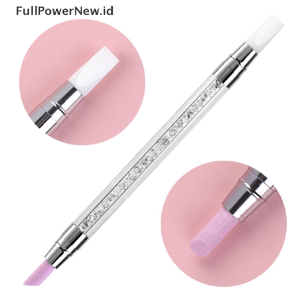 Power 1Pc Dual-ended Silicone Nail Tools Silikon Berlian Imitasi Kutek Ukir Pen ID