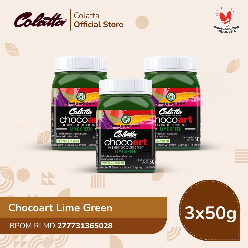 

Bundling Colatta Chocoart Lime Green - Pewarna Makanan 50g - Isi 3