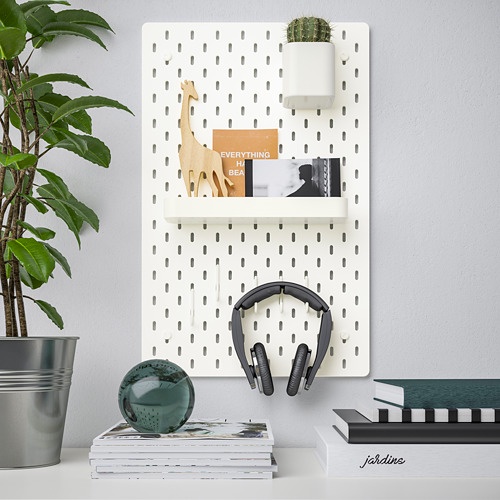 Skadis Ikea Papan berlubang hiasan dinding, putih/hitam, 36x56 cm