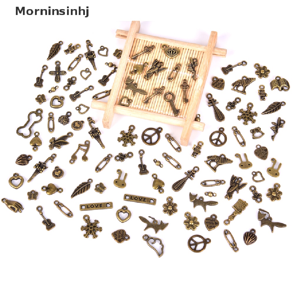 Mornin 100/50Pcs Antik Mix Gaya Ch Liontin Perhiasan DIY Membuat Gelang Craft id