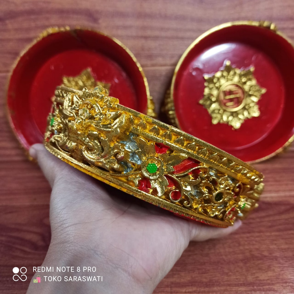 Hiasan Bali Bokor Viber Merah Swastika Asli Bali