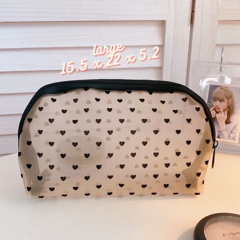 TAS MAKE UP/POUCH ORGANIZER TRAVEL LOVE POLKADOT/TAS KOSMETIK RT73