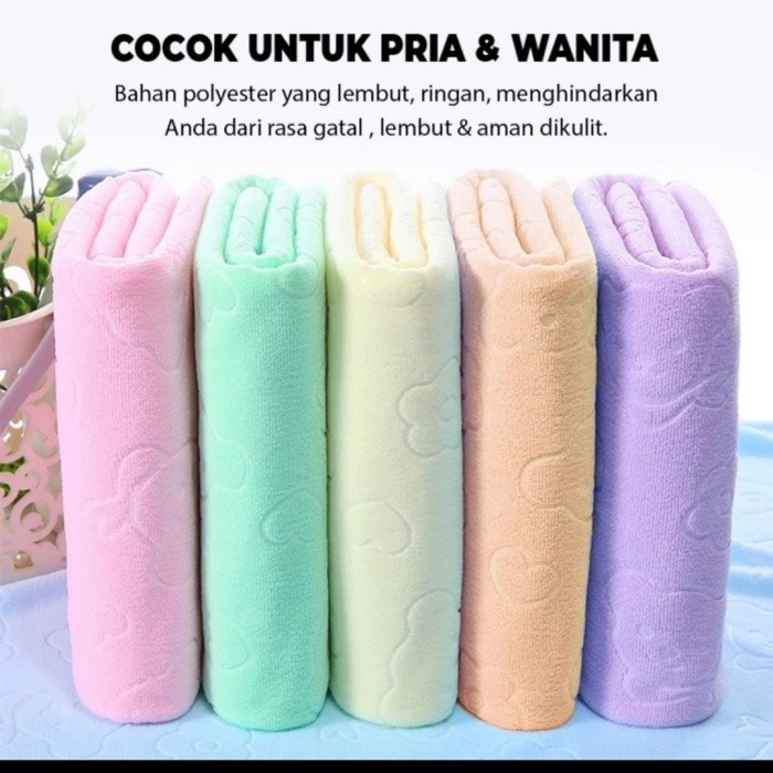 Handuk Mandi Warna PREMIUM MICROFIBER 70x140cm Travel Towel SuperSerap