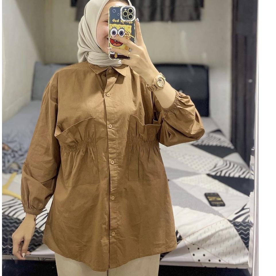 Langsung Atc CANTIKA TOP / KEMEJA KATUN POPLIN POCKET / ATASAN BAJU WANITA / BLOUSE WANITA