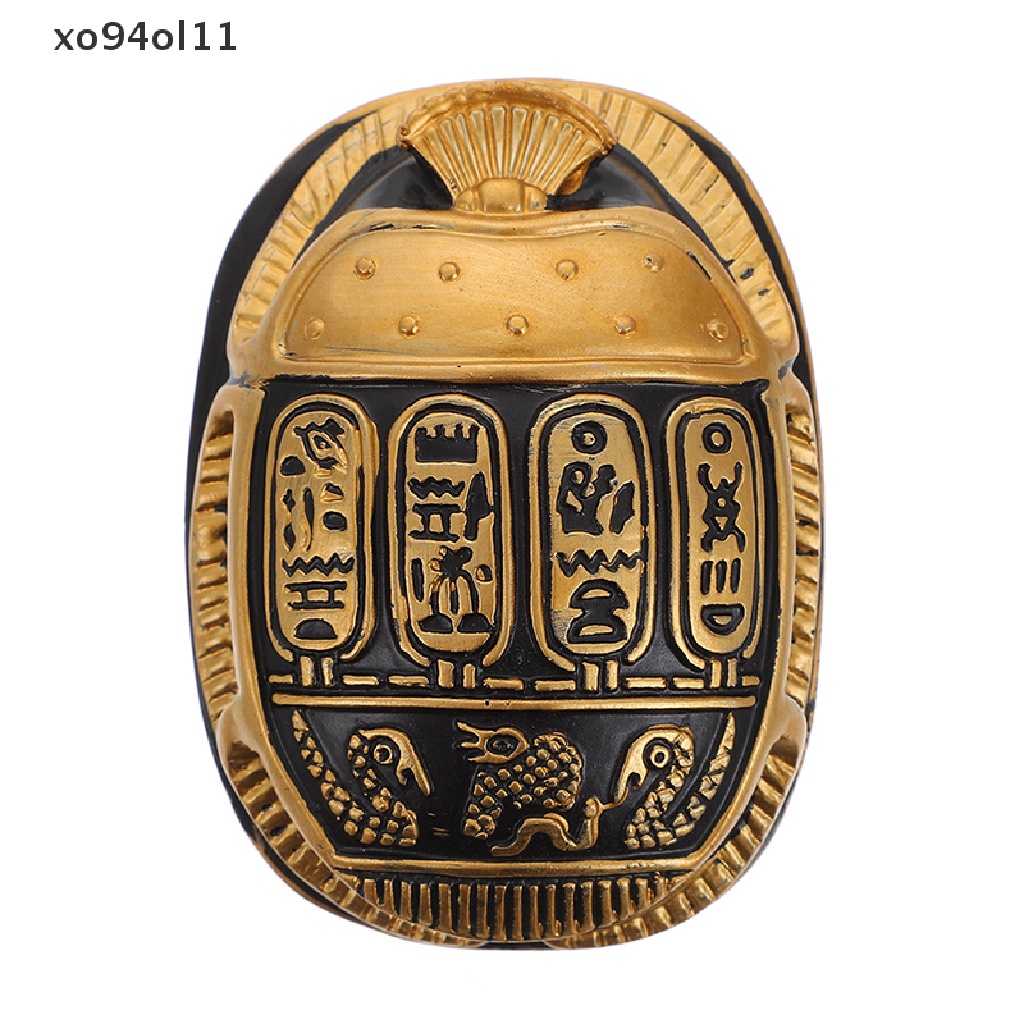 Patung Scarab Amulet Mesir Kuno XO Ornamen Unik Kumbang Scarab Mini OL