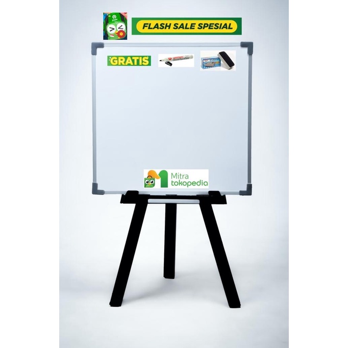 

Papan Tulis Berdiri Murah Magnet 50x50 cm Whiteboard Tripod Stand Menu