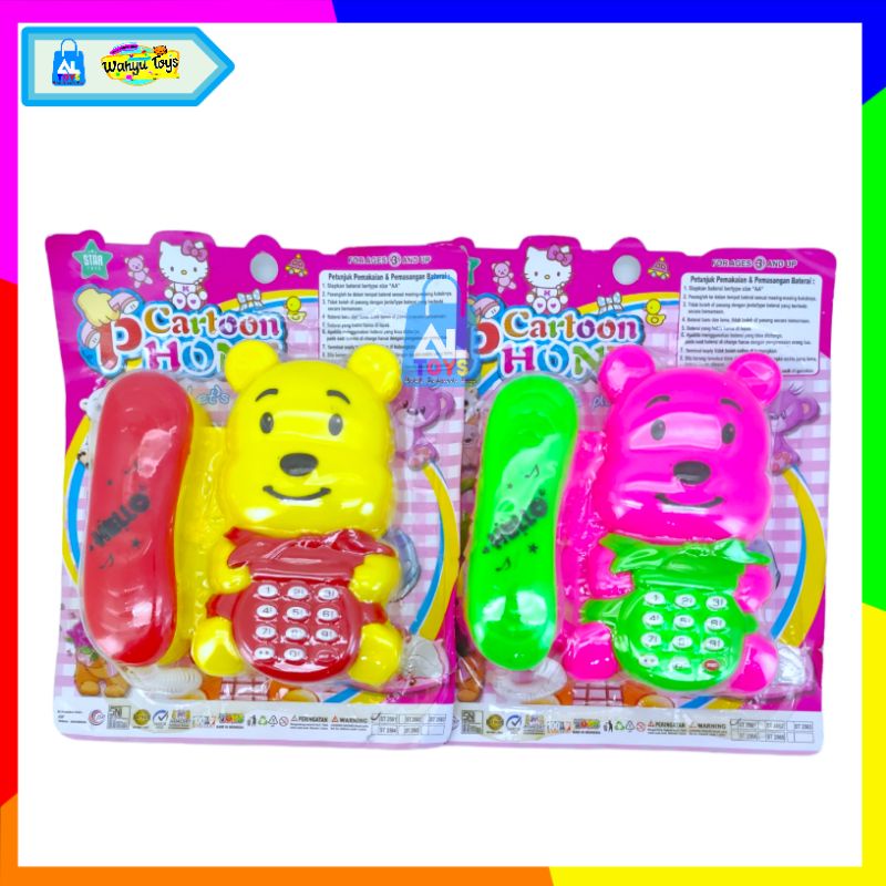 MAINAN ANAK-ANAK TELFON RMAH KARAKTER MAINAN TELEPON RUMAH / GAJAH / HELLO KITTY / BERUANG / DORAEMON