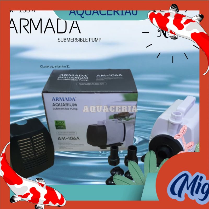 Mesin pompa air aquarium&kolam ARMADA AM 106 A Mesin pompa celup 5000 L/H cuma 63W