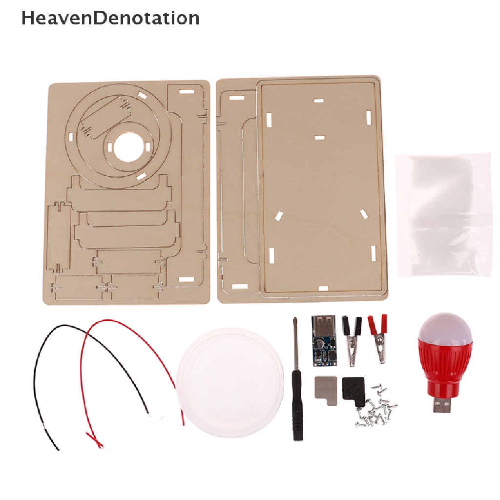 [HeavenDenotation] Diy Mini Tangan Engkol Generator Kit Percobaan Sains Model Edukasi Mainan HDV