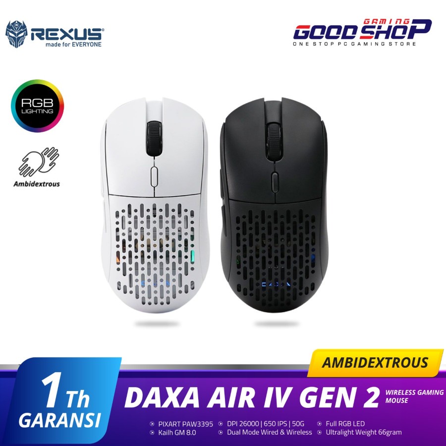 Rexus Daxa Air 4 / Daxa AIr IV Gen 2 - Gaming Mouse