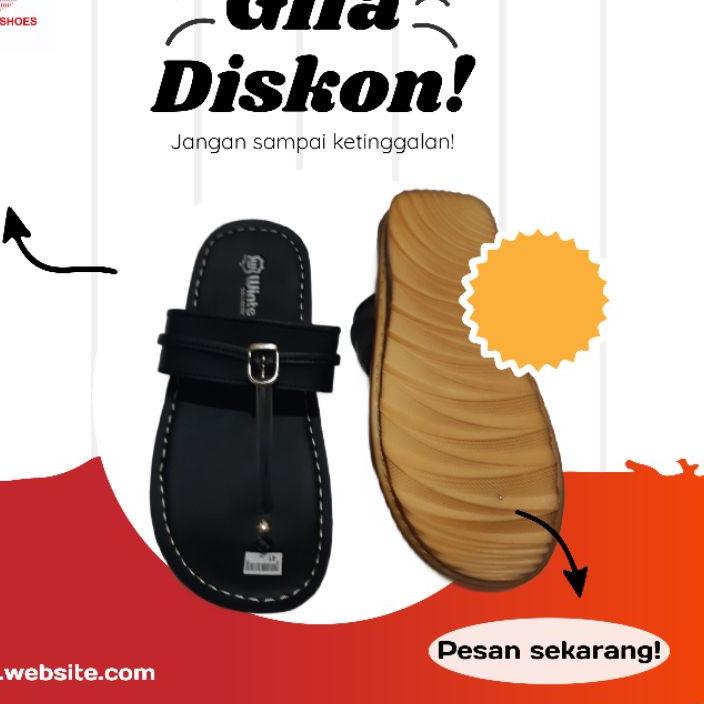 Ω sandal pria tarumpah sol karet mentah/sandal klasik ⅍