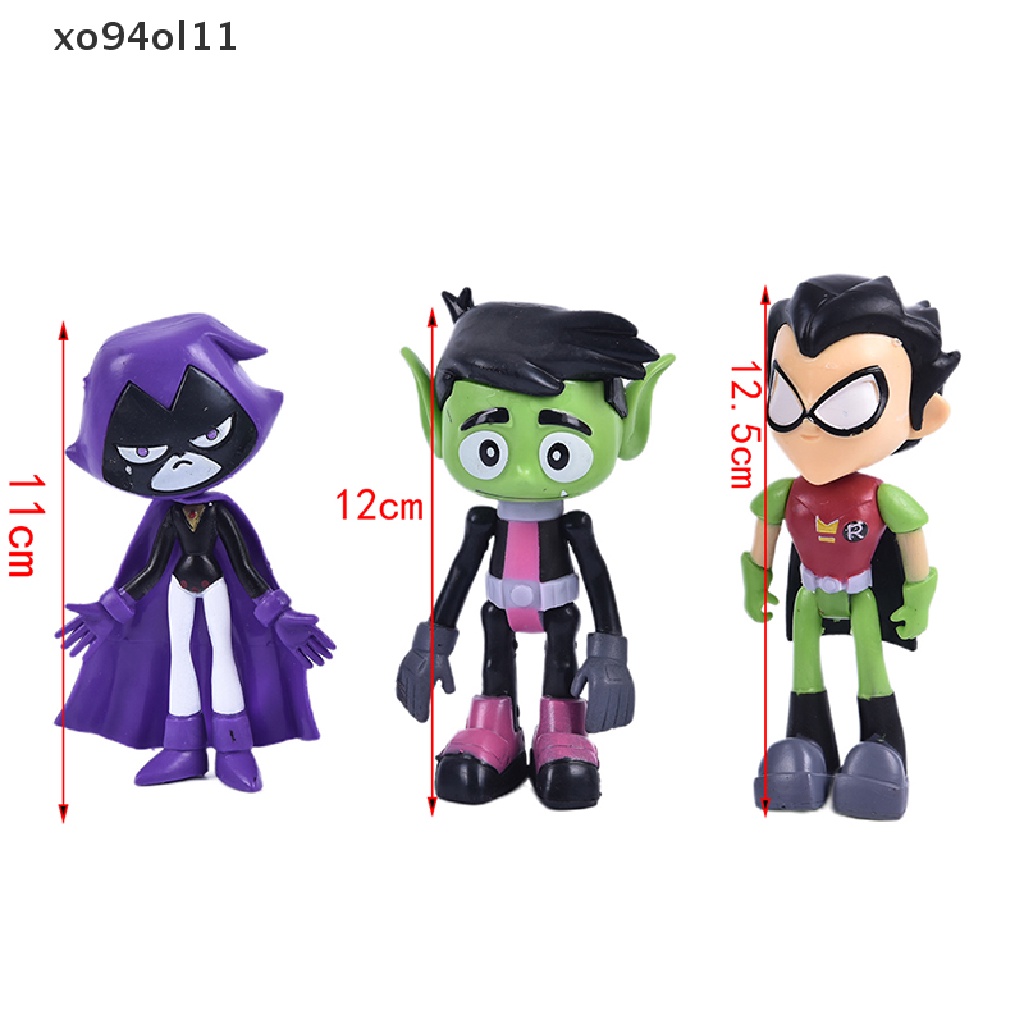 Xo 7pcs/Set Remaja Titans Go Robin Cyborg Beast Boy Raven Action Figure Mainan Anak Hadiah OL