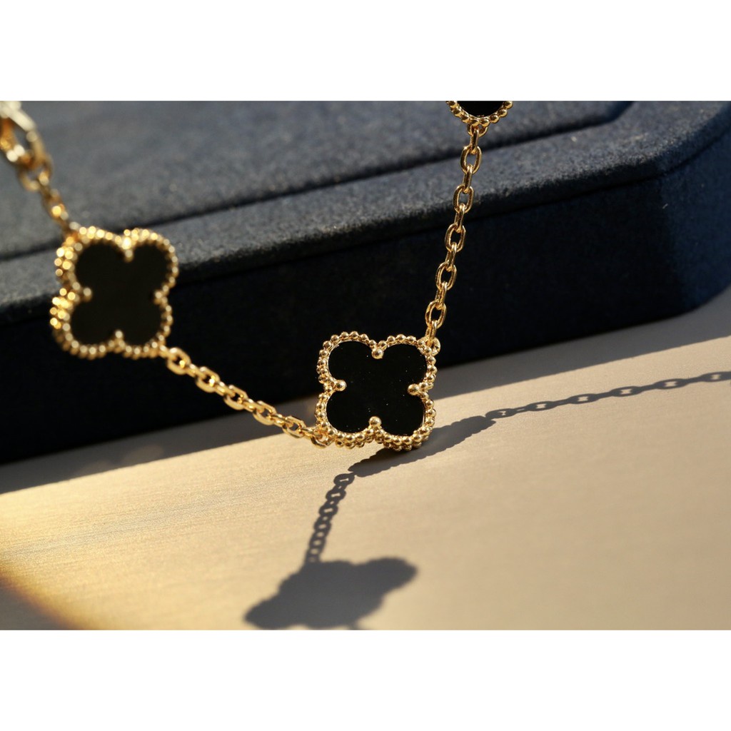 Kalung Dan Gelang Bentuk Daun Clover | Kalung Dan Gelang Bentuk Empat Daun Clover | Batu Chalcedony Warna Merah | Baibei Tas Handbag / Bahu / Selempang Bahan Kulit Pu Untuk Wanita | Batu Akik Warna Hitam | 10 Bunga Clover Empat Daun Bahan Titanium Steel L