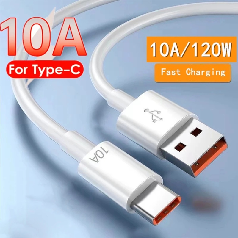 Kabel Super Cepat USB C 10A 120W/kabel Data Kabel Charger USB C Fast Charging