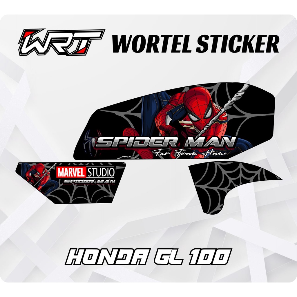 Striping GL100-Stiker Hologram Decal Motor GL 100 Spiderman
