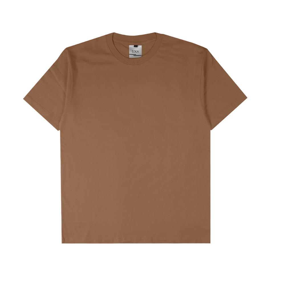 HOT SALE Seka Basics - Kaos Polos Brown (Almond Brown) 30s