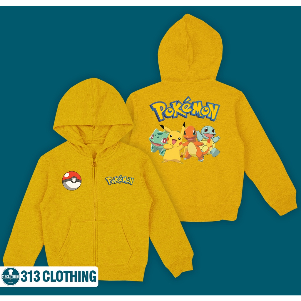 Jaket Hoodie Zipper Anak Pokemon Pikachu Hoodie Anak Pokemon Go