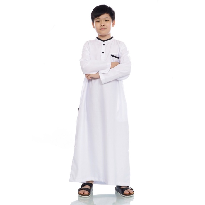 gamis anak  Jubah Gamis Anak Laki-Laki Lengan Panjang Toyobo - Putih, No. 2 Terlaris Termurah Gratis