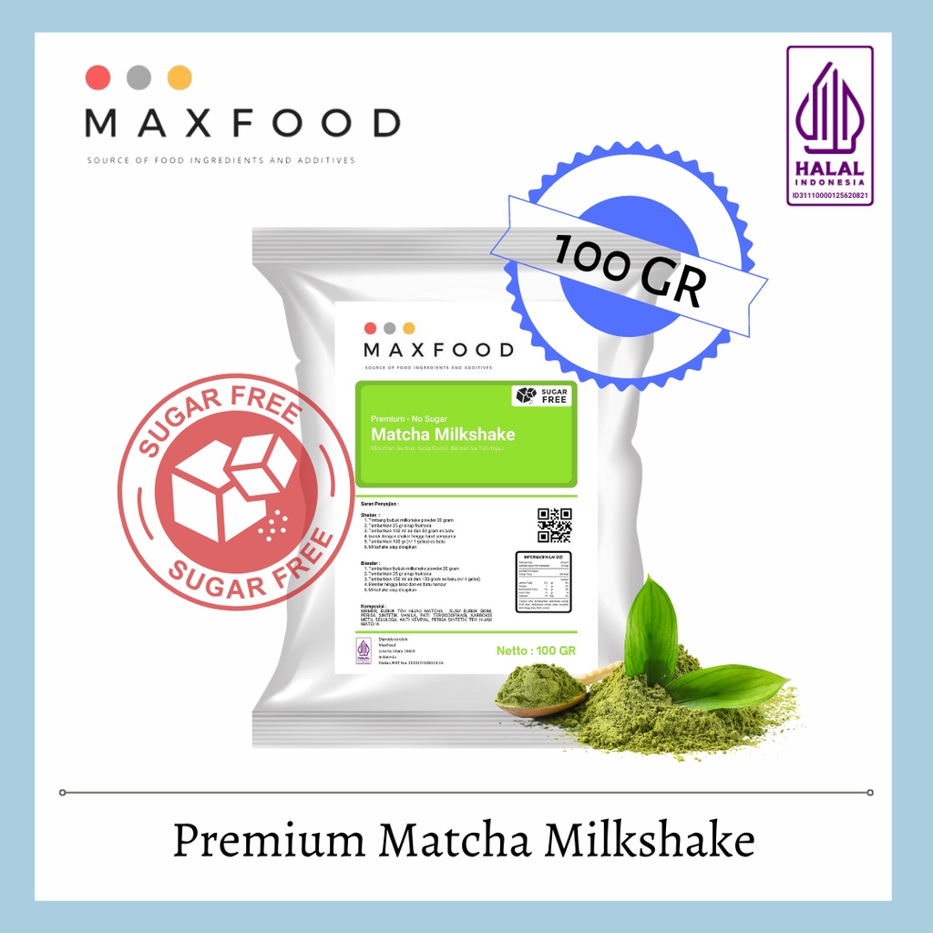 

MAXFOOD - No Sugar Bubuk Matcha / Green Tea Milkshake 100 Gram