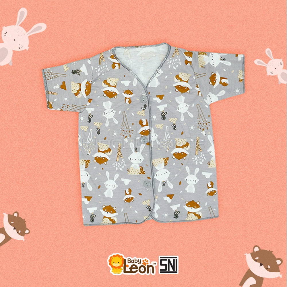 Diskon 7.7 1 Pcs Baju Bayi Lengan Pendek (0-3 Bulan) BABY LEON DS-111 Baju Bayi Baru Lahir Baju Tidur Bayi Baju