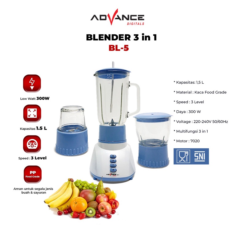 【garansi satu tahun】Advance Blender 1.2 Liter pembuat jusMultifungsi Bergaransi mixer + penggiling