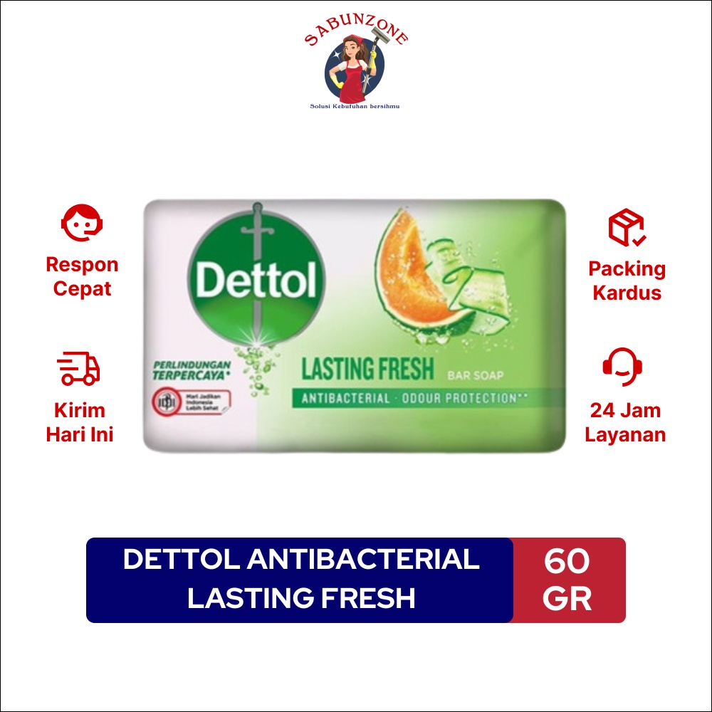 Sabun Mandi Batang Dettol Original Cool Lasting Fresh Skincare 60 gr