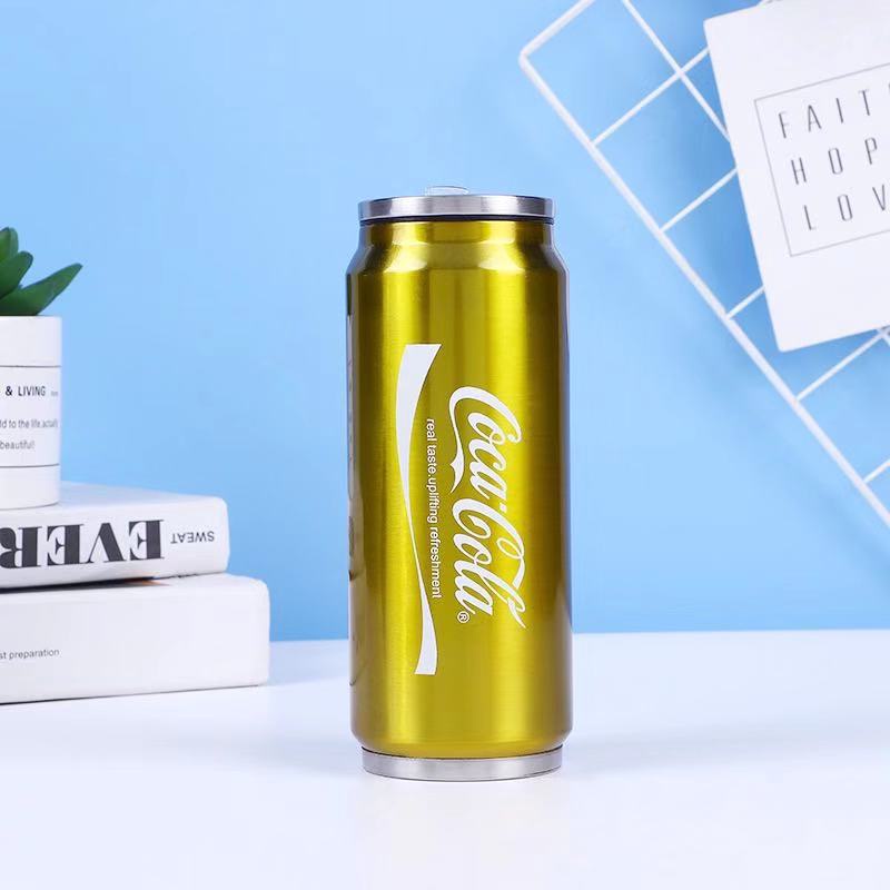 ღ 500Ml Cola Kopi Piala 304 Stainless Steel Cangkir Kopi Dingin Menjaga Flask Insulated Cangkir Susu Teh Air botol Segar dan Sederhana Kantor Cangkir