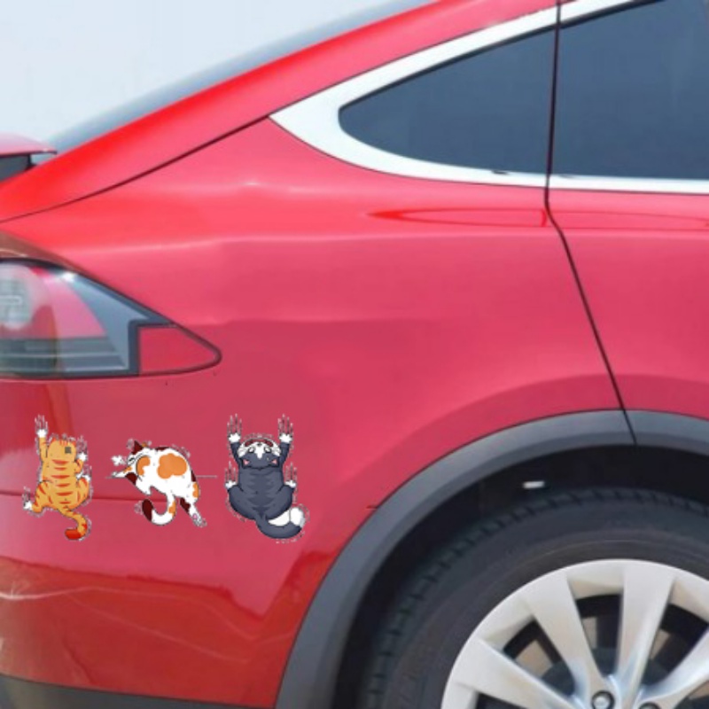 Lucu Kartun Auto Styling Scratch Sticker/Indah Panjat Kucing Decals Mobil Body Jendela Rumah Kulkas Stiker Hias