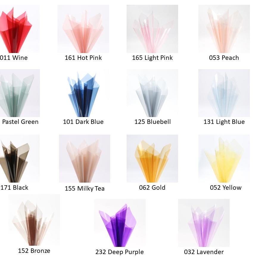 

Kejar Obral [20 LEMBAR] Flower Wrapping Paper Color OPP Tipis Transparan Warna Kertas Buket Bunga Cellophane