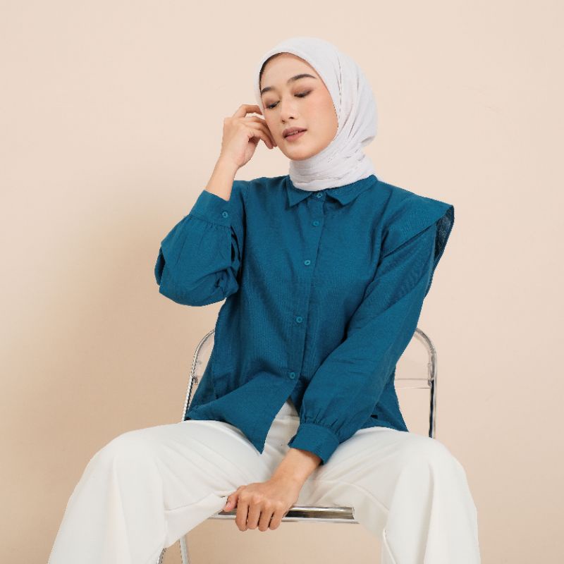 Zia Blouse Linen - Kemeja Rempel